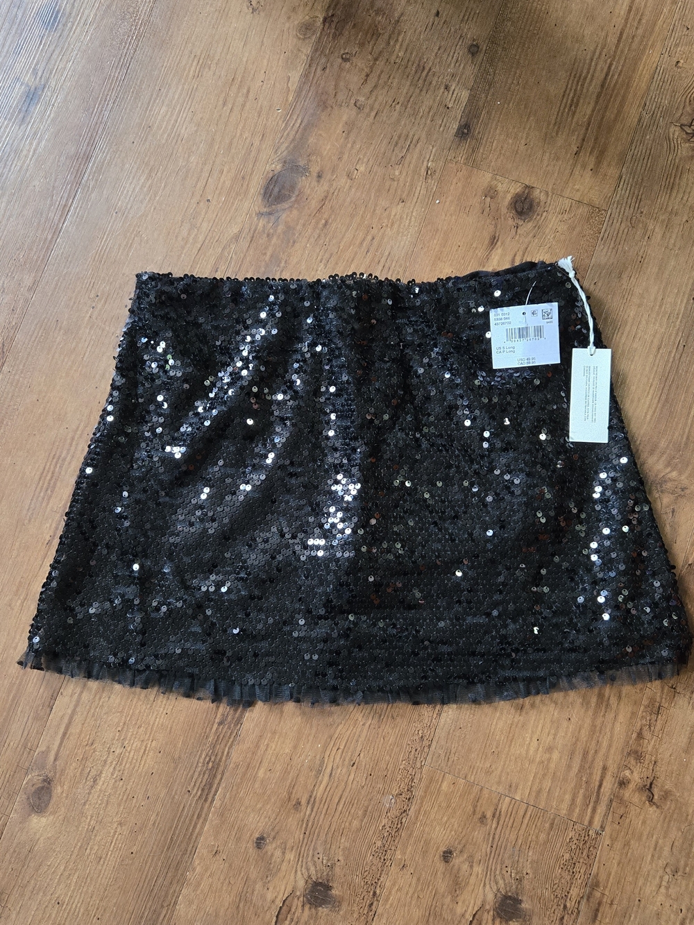 American Eagle Outfitters Black Sequin Mini Skirt